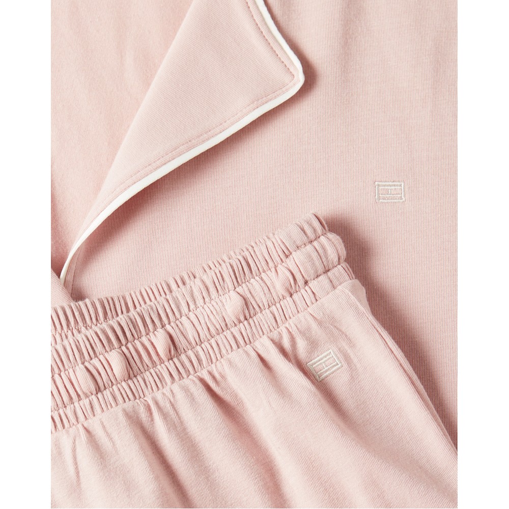 TOMMY HILFIGER UW0UW06142-C1G, Γυναικείο Set Κουμπωτή Πυτζάμα  LS SHIRT PANTS SET , ΡΟΖ