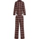 Tommy Hilfiger UW0UW06158-0KQ Essential Flannel Long Sleeve Pyjama Set, Burgundy