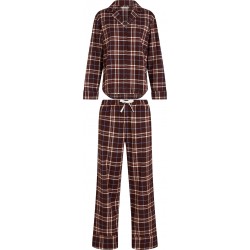 Tommy Hilfiger UW0UW06158-0KQ Essential Flannel Long Sleeve Pyjama Set, Burgundy