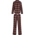 Tommy Hilfiger UW0UW06158-0KQ Essential Flannel Long Sleeve Pyjama Set, Burgundy
