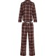 Tommy Hilfiger UW0UW06158-0KQ Essential Flannel Long Sleeve Pyjama Set, Burgundy