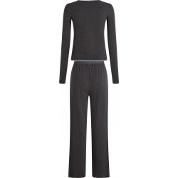 Tommy Hilfiger UW0UW06230-P5Q, GIFT LUREX LS TEE PANTS SET, Πυτζάμα Σετ FW25-26, ΓΚΡΙ