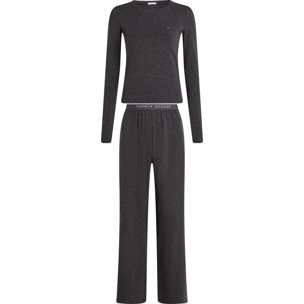Tommy Hilfiger UW0UW06230-P5Q, GIFT LUREX LS TEE PANTS SET, Πυτζάμα Σετ FW25-26, ΓΚΡΙ