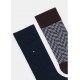 TOMMY HILFIGER 701236309-003, Ανδρικές βαμβακερές Κάλτσες 2 pack, IRREGULAR HERRINGBONE,  CHOCOLATE BROWN