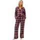 Tommy Hilfiger UW0UW06158-0KQ Essential Flannel Long Sleeve Pyjama Set, Burgundy