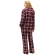 Tommy Hilfiger UW0UW06158-0KQ Essential Flannel Long Sleeve Pyjama Set, Burgundy