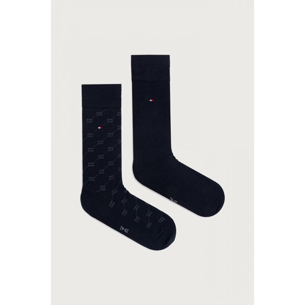 TOMMY HILFIGER 701241991-001 Ανδρικές Κάλτσες 2pcs  TH MEN SOCK FLAG AOP, NAVY