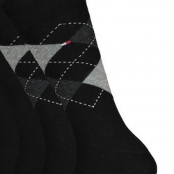 TOMMY HILFIGER 100001495-200, Ανδρικές βαμβακερές Κάλτσες 2 pack Check Classic, ΜΑΥΡΟ