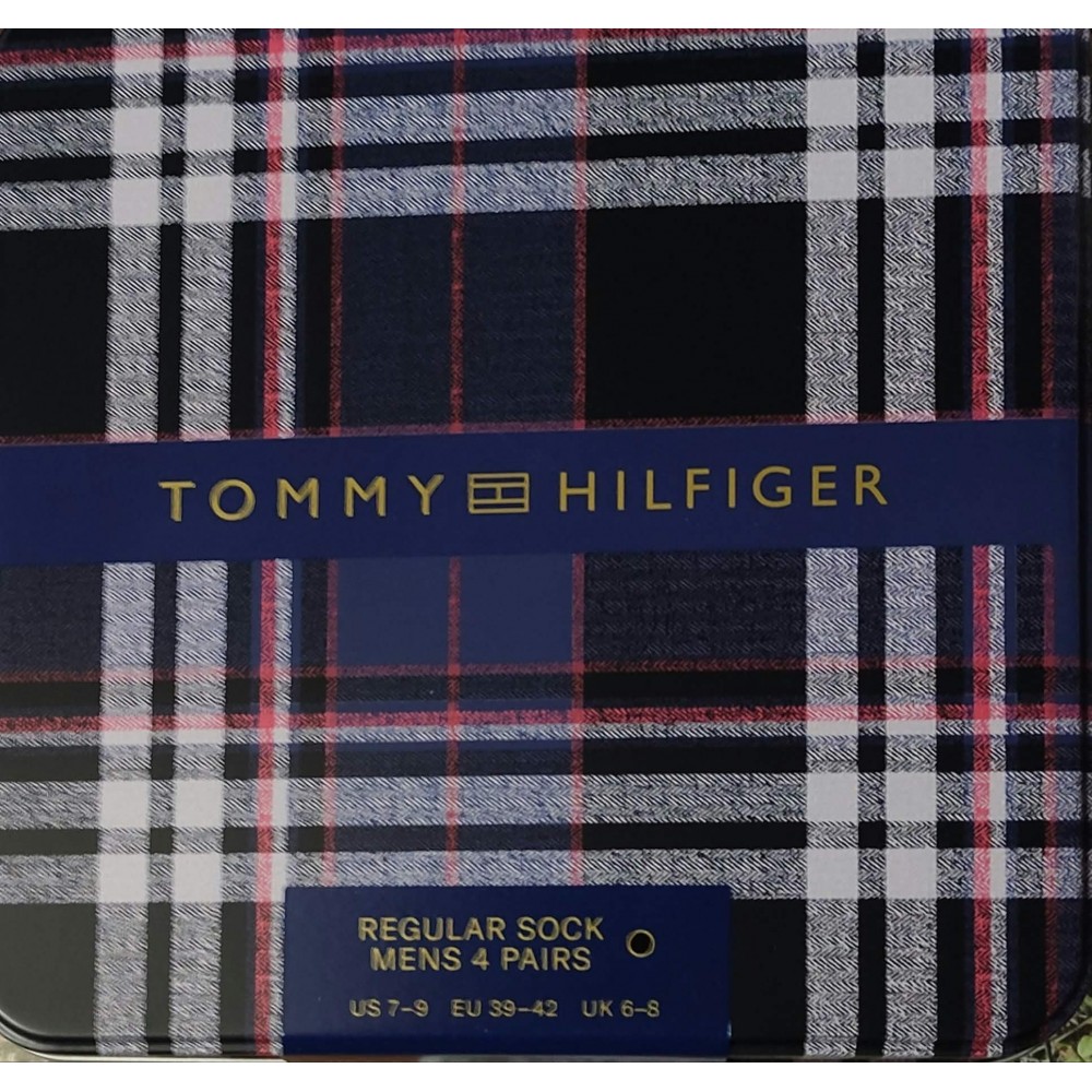 Tommy Hilfiger 701241158-002 Ανδρικές Κάλτσες 4τεμ. σε Συσκευασία Δώρου ΜΑΥΡΟ