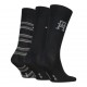 Tommy Hilfiger 701241159-002 TH MEN SOCK 3p GIFT BOX MONOGRAM STRIPE, ΜΑΥΡΟ