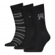 Tommy Hilfiger 701241159-002 TH MEN SOCK 3p GIFT BOX MONOGRAM STRIPE, ΜΑΥΡΟ