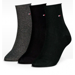 Tommy Hilfiger 701242187-001,  TH WOMEN SHORT SOCK  3p GIFT BOX LUREX