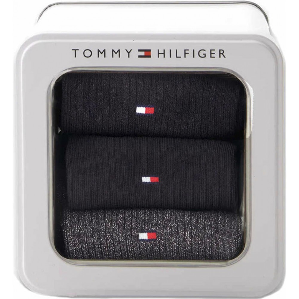 Tommy Hilfiger 701242187-001,  TH WOMEN SHORT SOCK  3p GIFT BOX LUREX