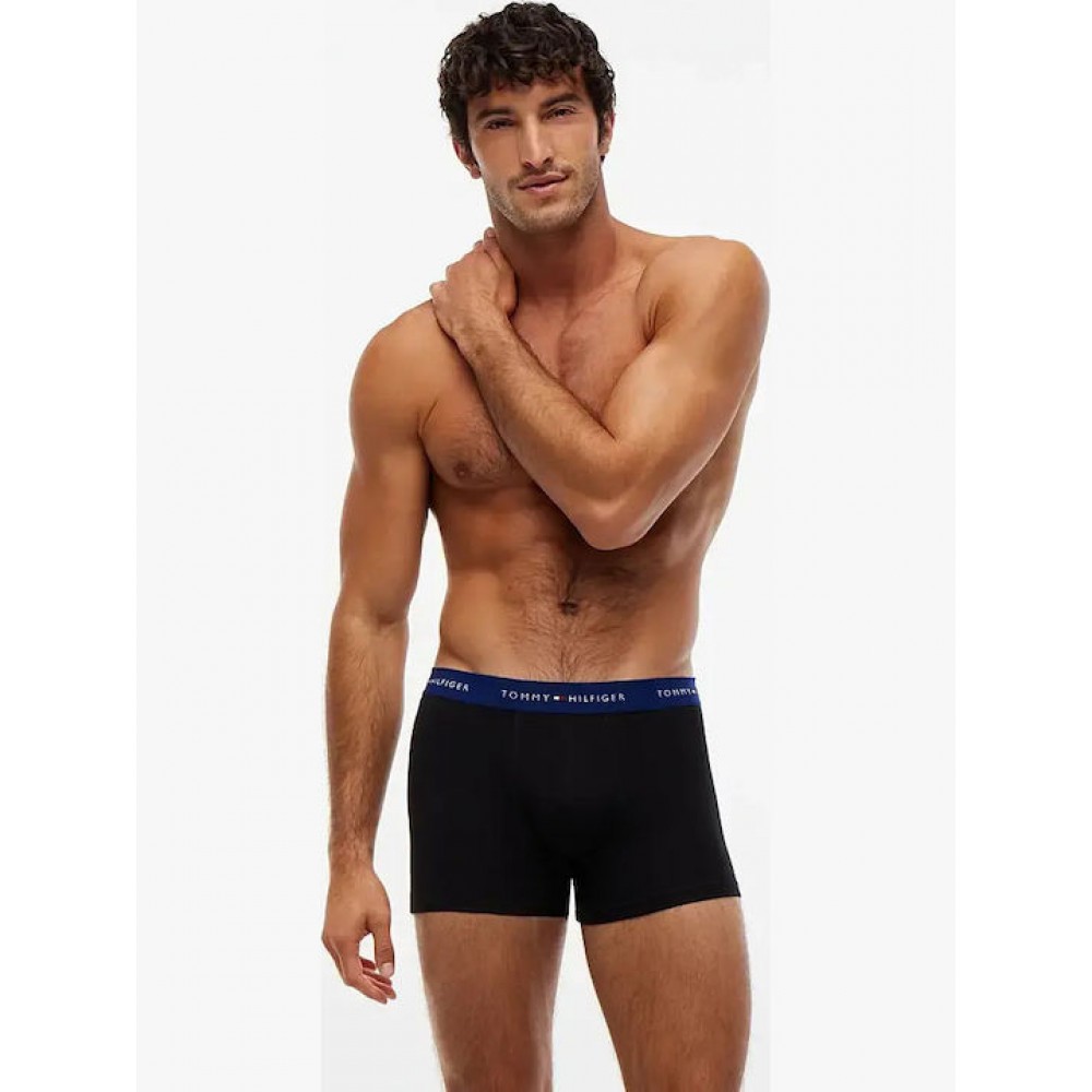 Tommy Hilfiger UM0UM03890-05J, Ανδρικό Boxer Trunk Stretch Cotton 3pack,  Μαύρο
