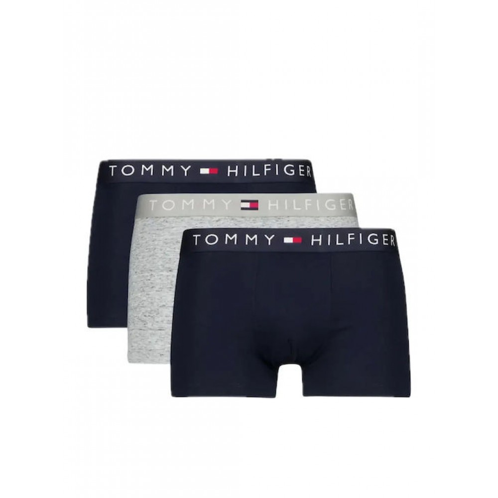 Tommy Hilfiger UM0UM03908-0XT, 3pack Original Logo Waistband Trunks DSky/Grey/DSky