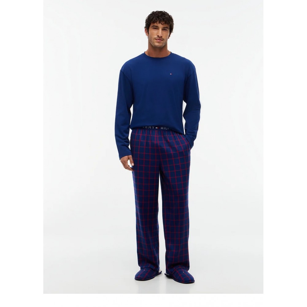 Tommy Hilfiger  UM0UM04019-0V0 LS FLANNEL PJ+ SLIPPERS, Ανδρική Πυζάμα Σετ Gift Box