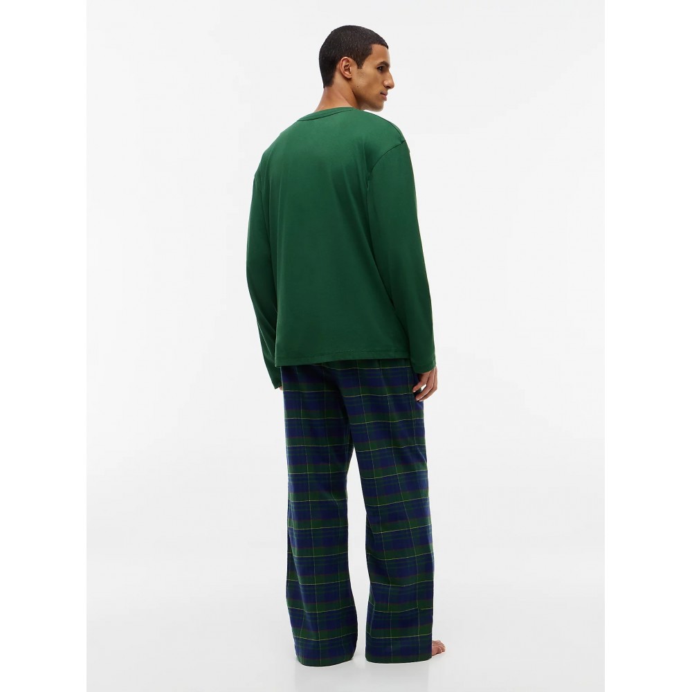 Tommy Hilfiger  UM0UM04044-0WA TH Original Jersey Flannel Pyjama, Ανδρική Βαμβακερή Πυζάμα, ΠΡΑΣΙΝΟ