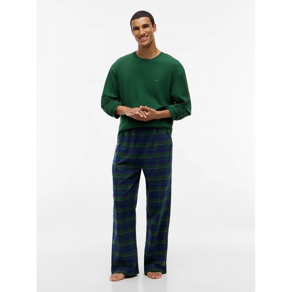 Tommy Hilfiger  UM0UM04044-0WA TH Original Jersey Flannel Pyjama, Ανδρική Βαμβακερή Πυζάμα, ΠΡΑΣΙΝΟ
