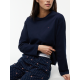 Tommy Hilfiger UW0UW06600-05F, Essential Jersey Long Sleeve Pyjama Set Γυναικεία Πυζάμα ΜΠΛΕ ΣΚΟΥΡΟ