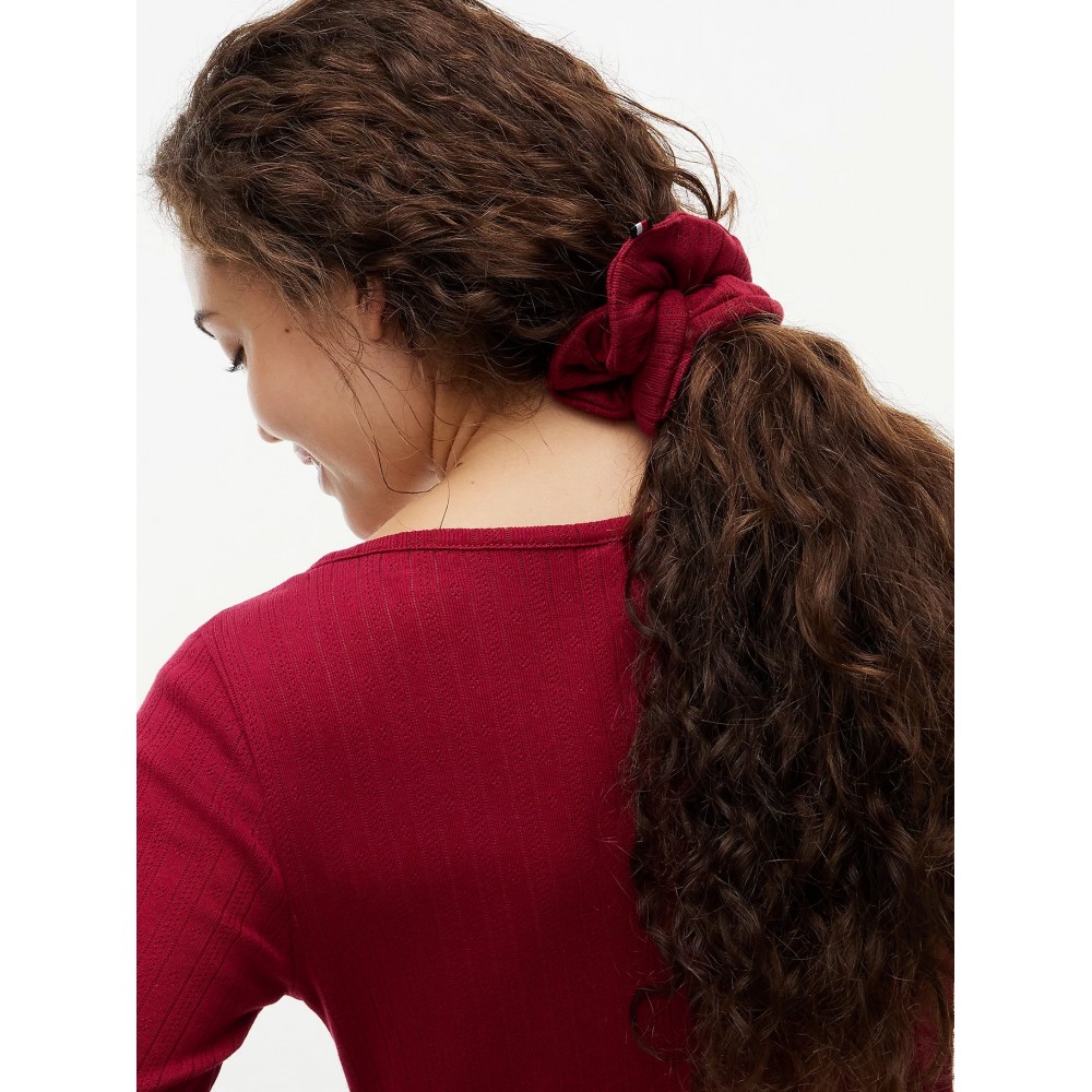 Tommy Hilfiger UW0UW06603-XJS, Essential Pointelle Pyjama Set And Scrunchie, ΜΠΟΡΝΤΟ
