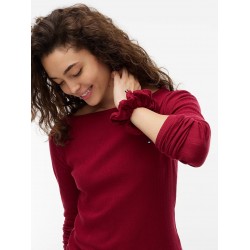 Tommy Hilfiger UW0UW06603-XJS, Essential Pointelle Pyjama Set And Scrunchie, ΜΠΟΡΝΤΟ