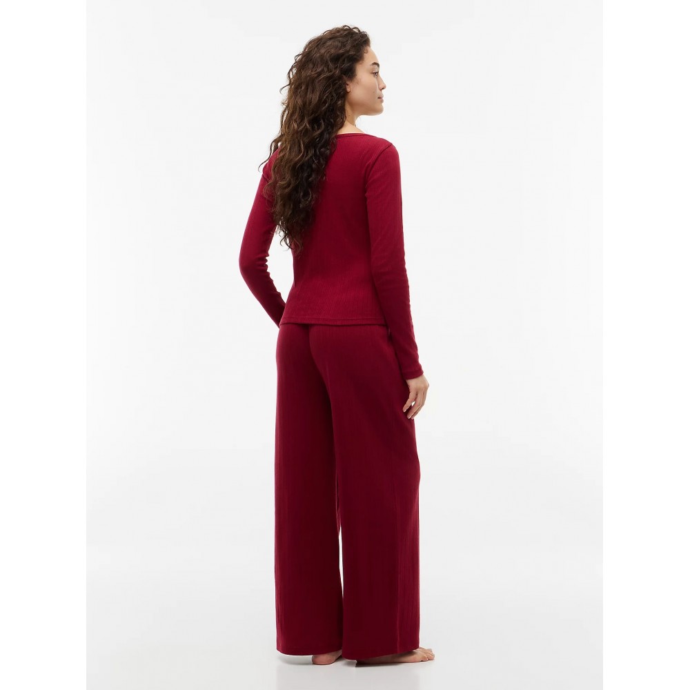 Tommy Hilfiger UW0UW06603-XJS, Essential Pointelle Pyjama Set And Scrunchie, ΜΠΟΡΝΤΟ