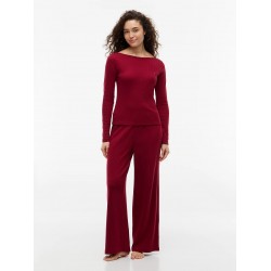 Tommy Hilfiger UW0UW06603-XJS, Essential Pointelle Pyjama Set And Scrunchie, ΜΠΟΡΝΤΟ