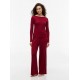 Tommy Hilfiger UW0UW06603-XJS, Essential Pointelle Pyjama Set And Scrunchie, ΜΠΟΡΝΤΟ