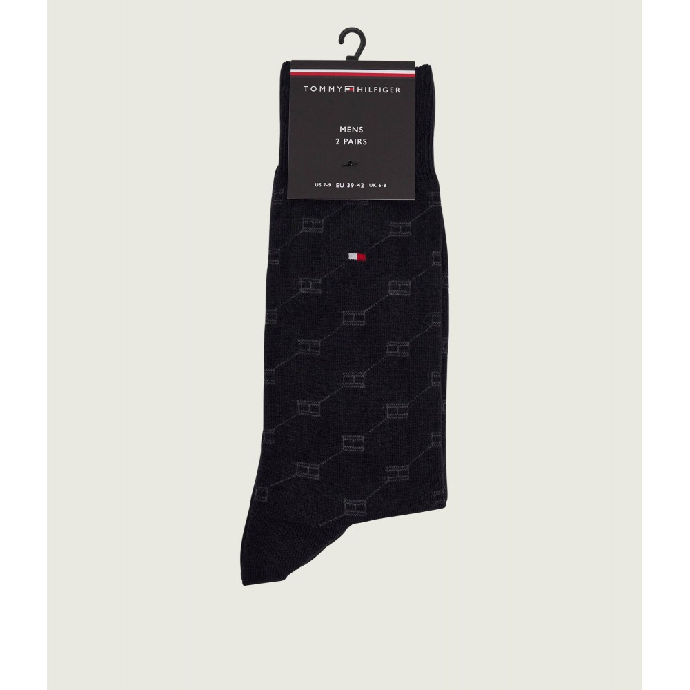 TOMMY HILFIGER 701241991-004 Ανδρικές Κάλτσες 2pcs  TH MEN SOCK FLAG AOP, BLACK