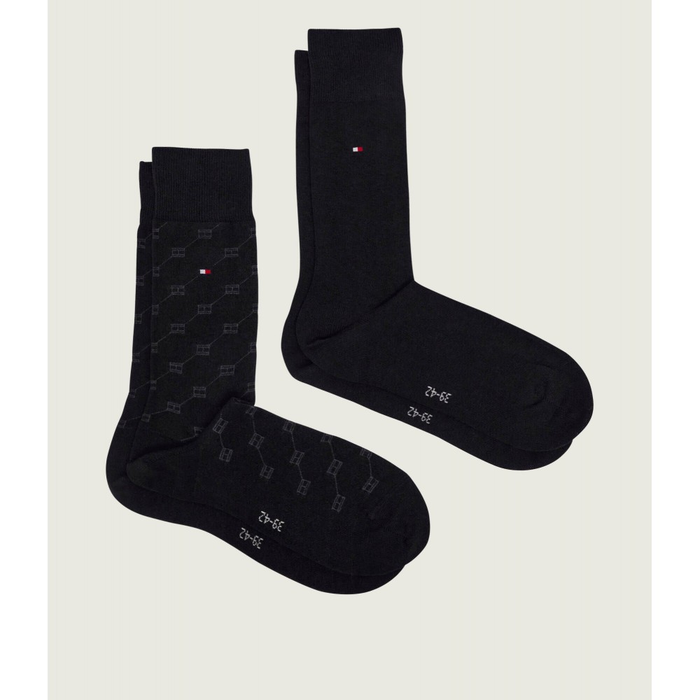 TOMMY HILFIGER 701241991-004 Ανδρικές Κάλτσες 2pcs  TH MEN SOCK FLAG AOP, BLACK