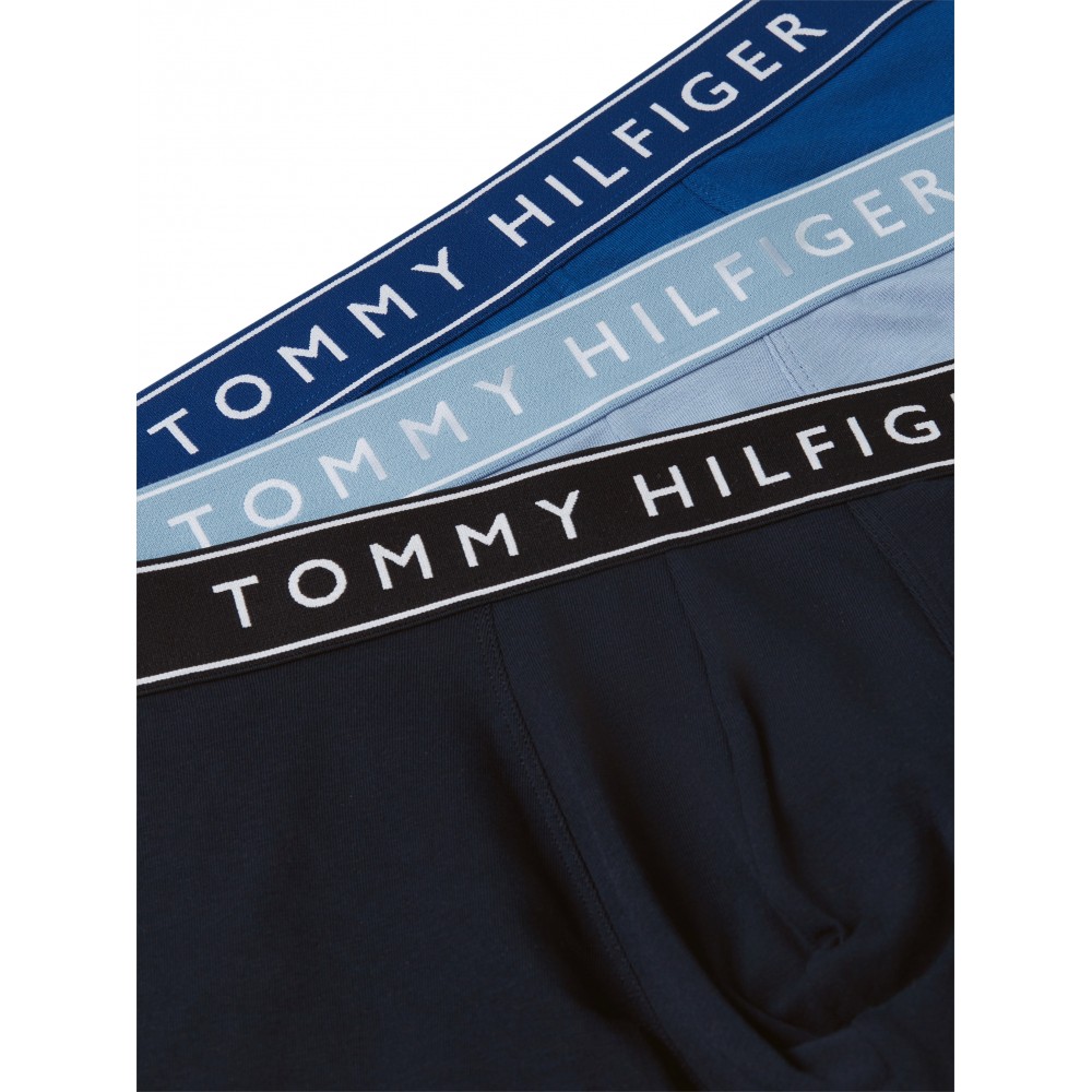 Tommy Hilfiger UM0UM03882-0XL 3pcs Trunk , Ανδρικά μπόξερ Σετ 3 τεμ. ΜΠΛΕ