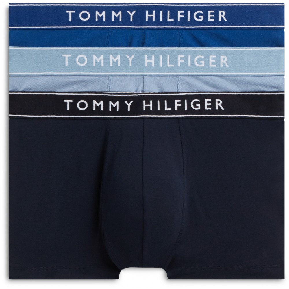 Tommy Hilfiger UM0UM03882-0XL 3pcs Trunk , Ανδρικά μπόξερ Σετ 3 τεμ. ΜΠΛΕ