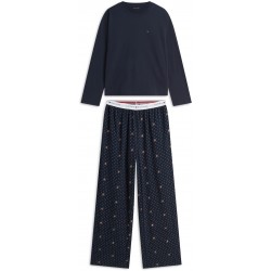 Tommy Hilfiger UW0UW06600-05F, Essential Jersey Long Sleeve Pyjama Set Γυναικεία Πυζάμα ΜΠΛΕ ΣΚΟΥΡΟ