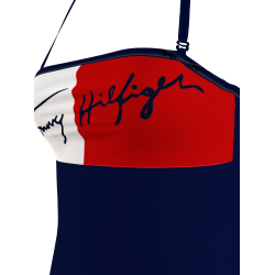 Ολόσωμο Μαγιό Tommy Hilfiger Cheeky Bandeau One-Piece RP UW0UW03466-DW5, ΜΠΛΕ ΣΚΟΥΡΟ