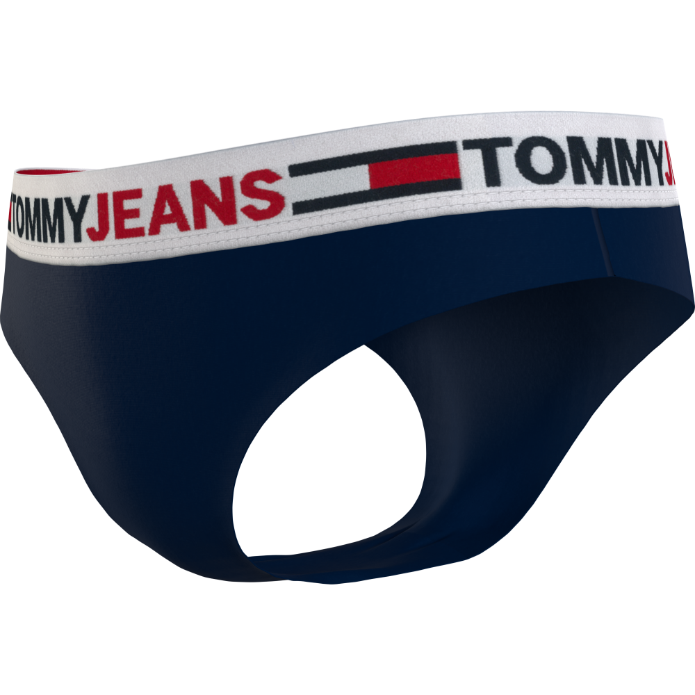 Brazilian Κυλοτάκι TOMMY HILFIGER UW0UW03527-DW5 με λογότυπο στη μέση ΜΠΛΕ ΣΚΟΥΡΟ