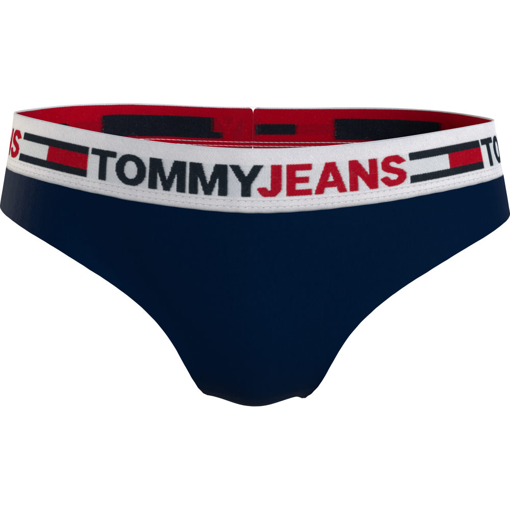 Brazilian Κυλοτάκι TOMMY HILFIGER UW0UW03527-DW5 με λογότυπο στη μέση ΜΠΛΕ ΣΚΟΥΡΟ