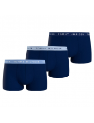 Ανδρικά Μπόξερ Tommy Hilfiger 3p Trunk UM0UM02324-0W4 σε μπλέ βάση με διαφορετικά λάστιχα