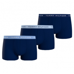 Ανδρικά Μπόξερ Tommy Hilfiger 3p Trunk UM0UM02324-0W4 σε μπλέ βάση με διαφορετικά λάστιχα