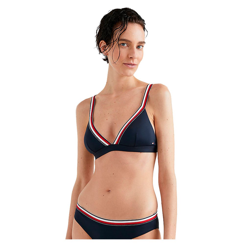 Tommy Hilfiger Μαγιό Top Triangle RP Signature tape UW0UW04101-DW5, ΜΠΛΕ ΣΚΟΥΡΟ