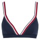 Tommy Hilfiger Μαγιό Top Triangle RP Signature tape UW0UW04101-DW5, ΜΠΛΕ ΣΚΟΥΡΟ