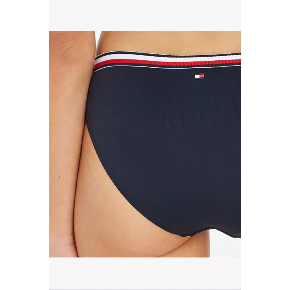 Tommy Hilfiger Μαγιό Slip Hipster Cut Bikini Stripes UW0UW04113-DW5, ΜΠΛΕ ΣΚΟΥΡΟ