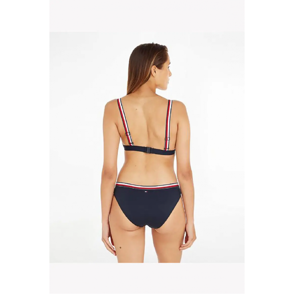 Tommy Hilfiger Μαγιό Slip Hipster Cut Bikini Stripes UW0UW04113-DW5, ΜΠΛΕ ΣΚΟΥΡΟ