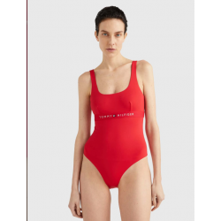 Ολόσωμο Μαγιό Tommy Hilfiger One-Piece UW0UW04126-XLG, με τετράγωνη λαιμόκοψη, ΚΟΚΚΙΝΟ