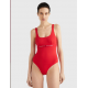 Ολόσωμο Μαγιό Tommy Hilfiger One-Piece UW0UW04126-XLG, με τετράγωνη λαιμόκοψη, ΚΟΚΚΙΝΟ