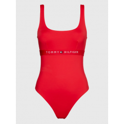 Ολόσωμο Μαγιό Tommy Hilfiger One-Piece UW0UW04126-XLG, με τετράγωνη λαιμόκοψη, ΚΟΚΚΙΝΟ