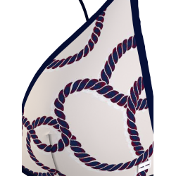 Γυναικείο Μαγιό Τοπ Tommy Hilfiger Triangle Fixed PR Print Bikini Top UW0UW04610-0F7 NAUTICAL ROPE