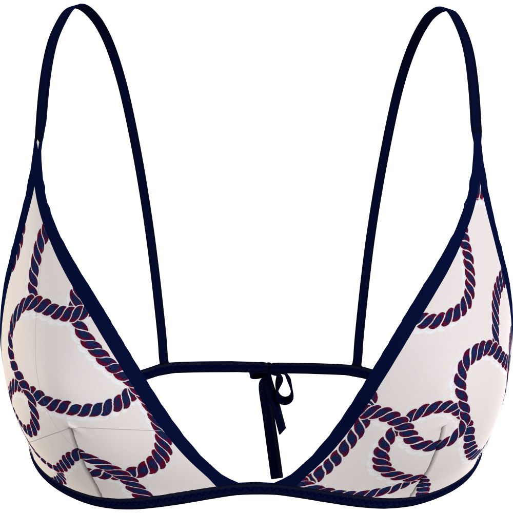 Γυναικείο Μαγιό Τοπ Tommy Hilfiger Triangle Fixed PR Print Bikini Top UW0UW04610-0F7 NAUTICAL ROPE