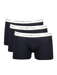 Tommy Hilfiger 3p Trunk UM0UM02761-0WT, Ανδρικά μπόξερ Σετ 3 τεμαχίων με άσπρο λάστιχο, ΜΠΛΕ