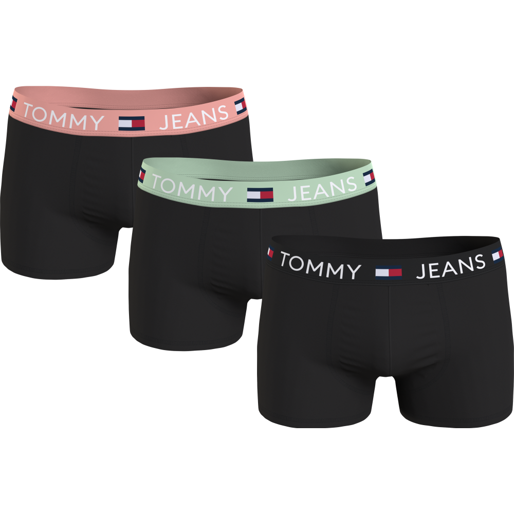 Tommy Hilfiger 3p Trunk WB UM0UM03289-0XF, Ανδρικά μπόξερ Σετ 3 τεμαχίων, ΜΑΥΡΟ