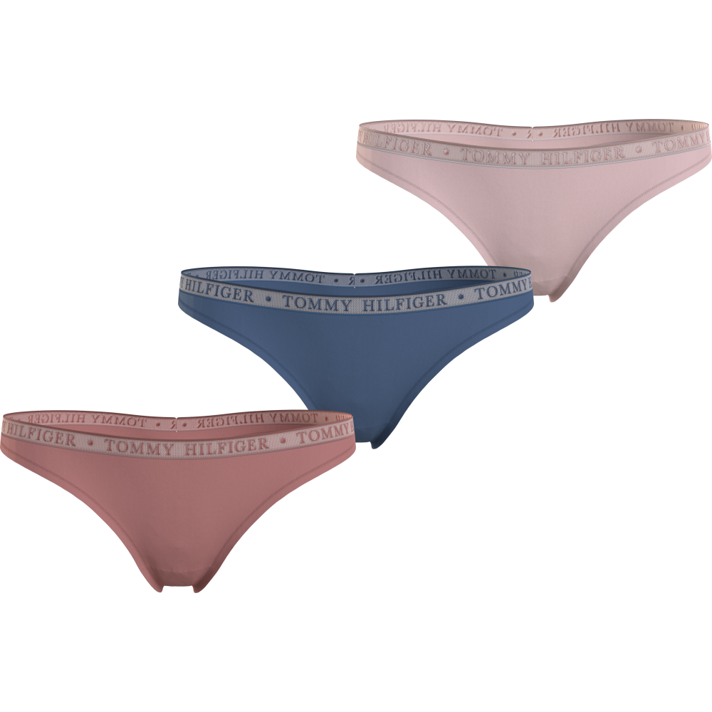 TOMMY HILFIGER 3pack Thong UW0UW04890-0VV, Γυναικείo Σετ 3τεμ. Κυλοτάκια Στρινγ, MULTI COLOR